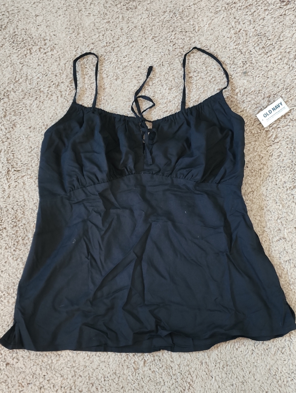 Old Navy Black Tie-Front Spaghetti Strap Cami